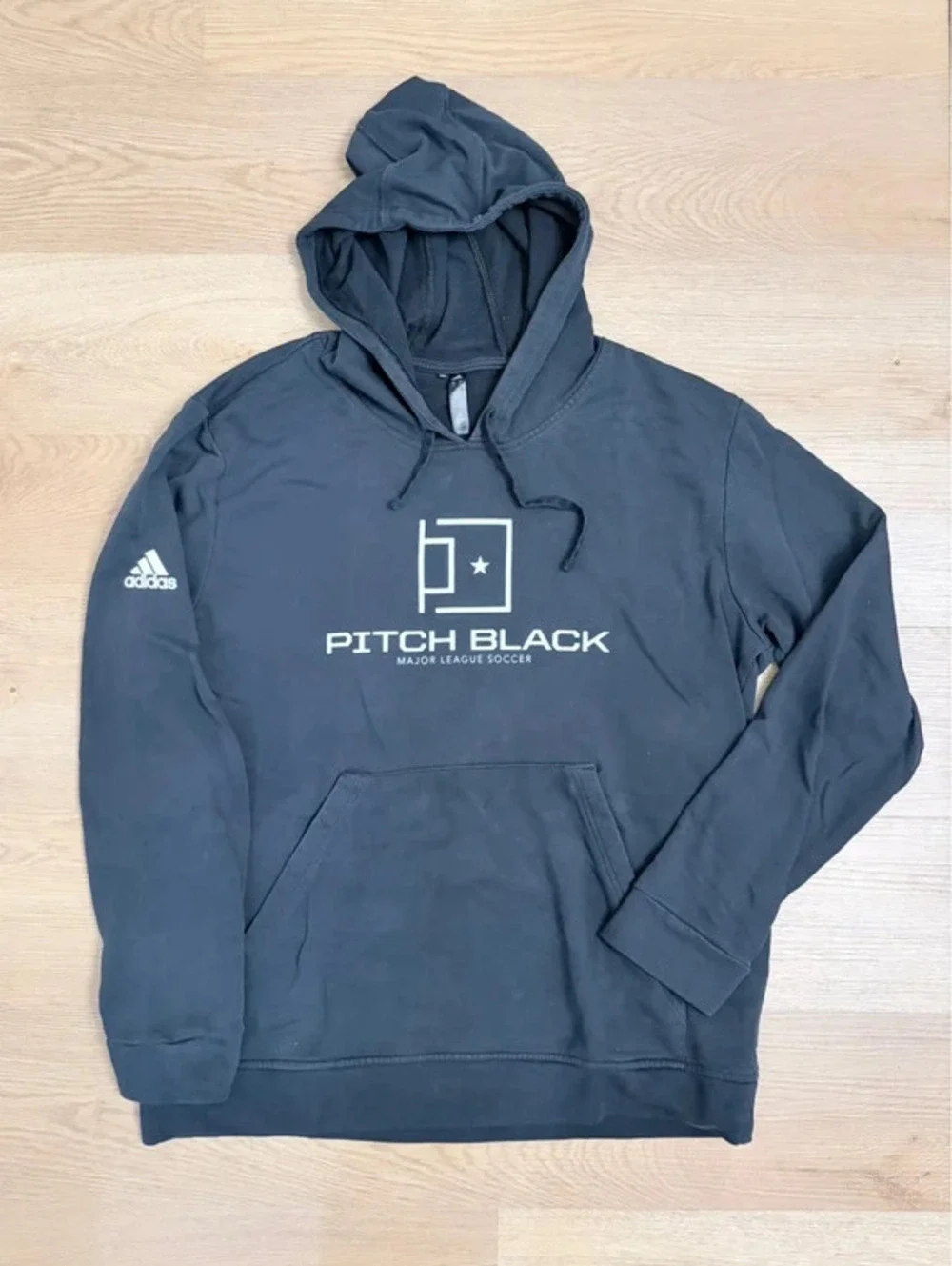Adidas Pitch Black Major League Soccer Men’s Hoodie, Black, Size XL